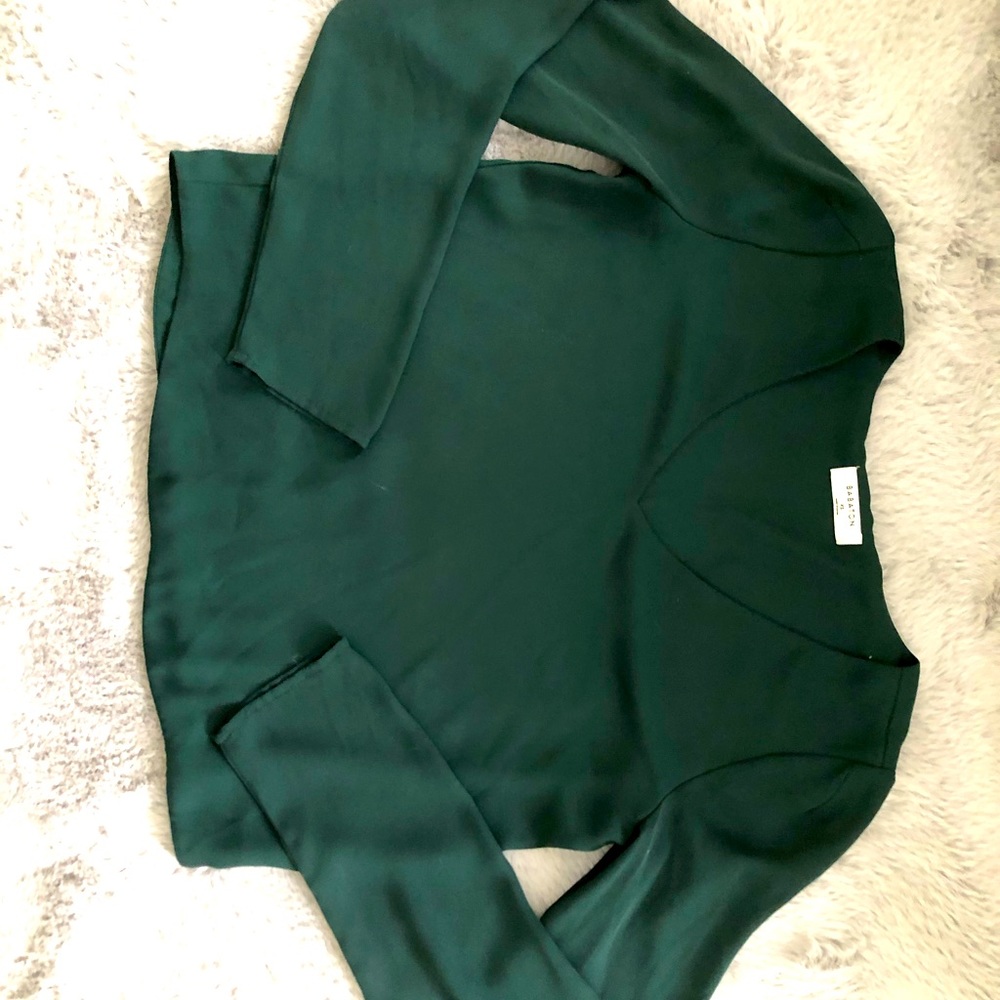 Babaton forest green blouse XS barely worn